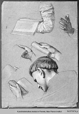 Kopfstudie, Arm- und Handstudien