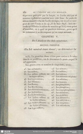 Chapitre V. De l'Analyse des Sels minéraux