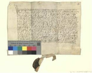 Der Richter zu Jacobsdorf verpfändet dem Kloster ein Schock Groschen Jahreszins vom Gericht für 18 Schock Groschen.
