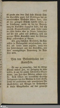 Von den Bestandtheilen der Kartoffeln