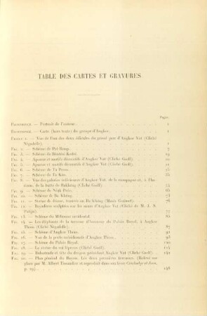 Table des cartes et gravures