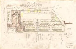 Fischer, Theodor; München, Alter Botanischer Garten; Musikhaus und Kunstgebäude - Lageplan