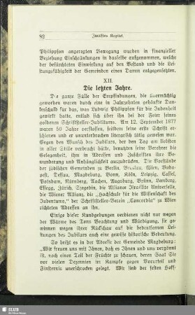XII. Die letzten Jahre