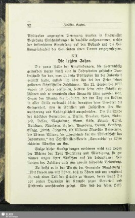 XII. Die letzten Jahre