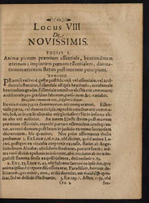 Locus VIII De Novissimis.