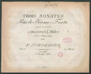 Trois Sonates Pour le Piano-Forte : Oeuvr 3.
