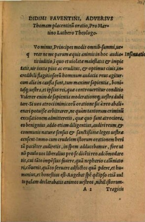 Didymi Faventini adversus Thomam Placentinum pro Martino Luthero Theologo Oratio