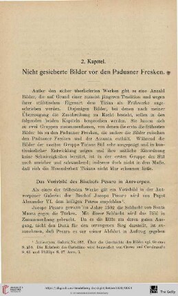 2. Kapitel: Nicht gesicherte Bilder vor den Paduaner Fresken