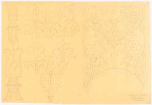 Ornamentstudien: Vegetabile Ornamentik mit Blüten, Baluster