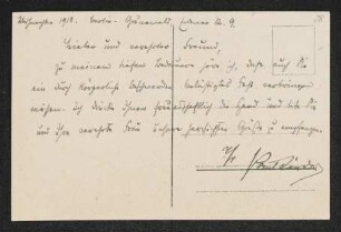 Brief von Paul Lindau an Gerhart Hauptmann
