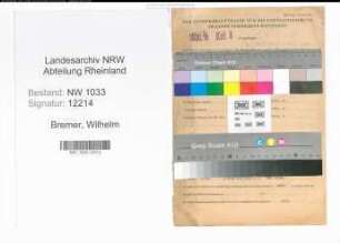 Entnazifizierung Wilhelm Bremer , geb. 17.09.1905 (Polizeibeamter)