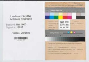 Entnazifizierung Christine Hoeller, geb. 06.10.1906 (Postassistentin)
