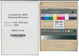 Entnazifizierung Ernst Babel , geb. 21.03.1901 (Kaufmann)