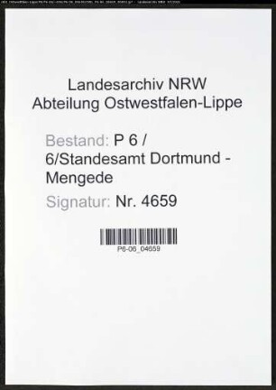 Heiratsregister Standesamt Dortmund-Mengede (XIII)