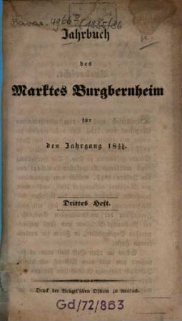 Jahrbuch des Marktes Burgbernheim. 3. 1835/36