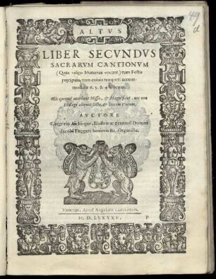 Gregor Aichinger: Liber secundus sacrarum cantionum ...