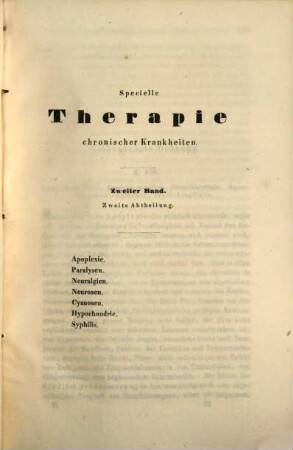 Specielle Therapie acuter und chronischer Krankheiten. 2,2, Chronische Krankheiten ; Abth. 2