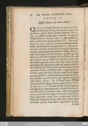 Caput II. Quid Literae, & unde dictae?