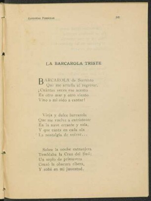 La barcarola triste