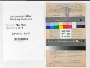 Entnazifizierung Josef Lambertz , geb. 13.02.1905 (Kraftwagenfuehrer)