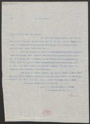 Brief an Max Bruch : 31.03.1913