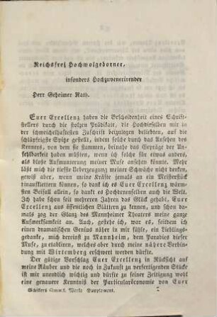 F. v. Schillers sämmtliche Werke. Supplement, Briefe an den Freiherrn Heribert von Dalberg