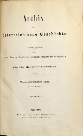 Archiv für österreichische Geschichte. 59. 1880