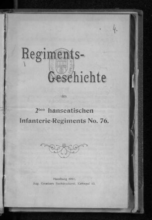 Regiments-Geschichte des 2. hanseatischen Infanterie-Regiments Nr. 76