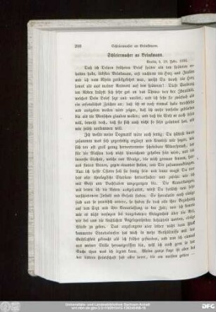 Schleiermacher an Brinckmann. Berlin, d. 19. Febr. 1822.