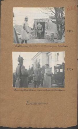 GFM. Prinz Leopold bei Besichtigung eines Unterstandes