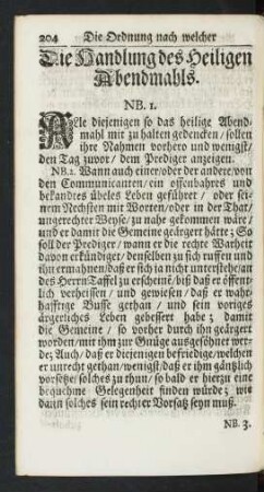 Die Handlung des Heiligen Abendmahls.