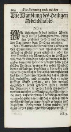 Die Handlung des Heiligen Abendmahls.