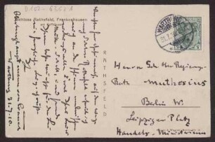 Schreiben an Hermann Muthesius (Postkarte)