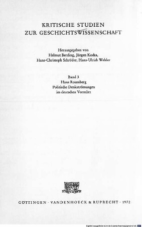 Politische Denkströmungen im deutschen Vormärz