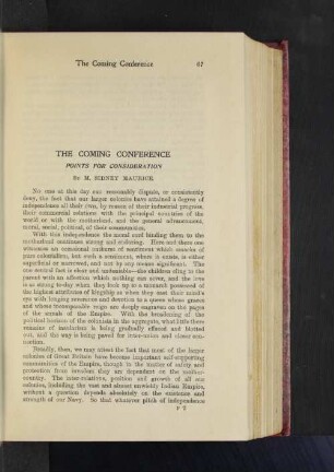 The Coming Conference
