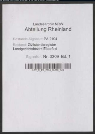 Heiratsregister Merscheid