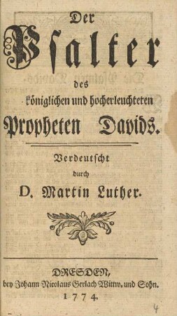 Der Psalter des königlichen und hocherleuchteten Propheten Davids