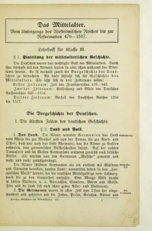Das Mittelalter. Vom Untergange des Weströmischen Reiches bis zur Reformation 476 - 1517