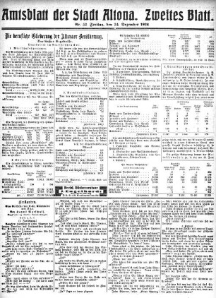 Nummer 52. Zweites Blatt. : Freitag, den 24. Dezember 1926