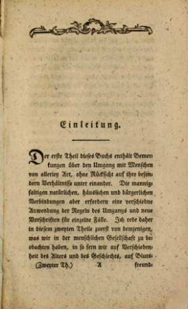 Ueber den Umgang mit Menschen : In drey Theilen, Zweyter Theil