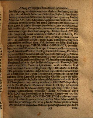 Diss. prooemial. de origine et progressu theologiae moralis systematicae