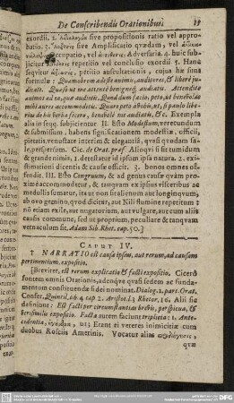Caput IV. Narratio est cause ipsus, aut rerum, ad causam petinentium, expositio