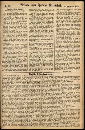 Zweite Ausgabe vom Dienstag, den 11. Dezember 1883.