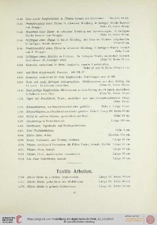 Textile Arbeiten (Nr. 1174-1238)