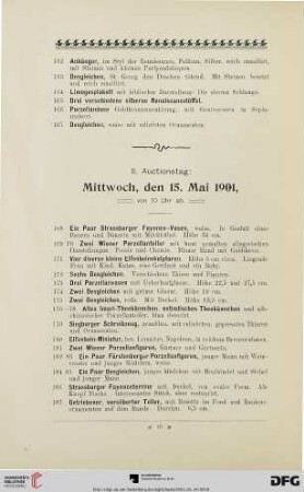 II. Auctionstag (Nr. 168-365)