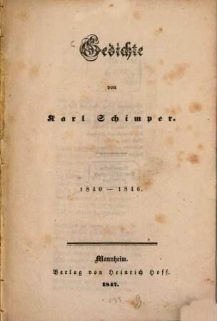 Gedichte : 1840 - 1846