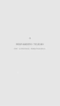 II. Bernardino Telesio