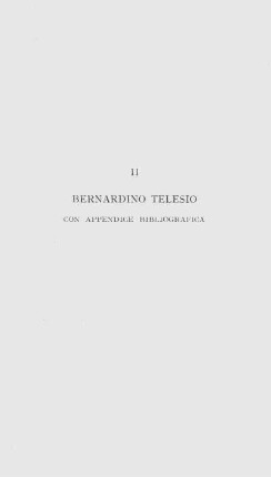 II. Bernardino Telesio
