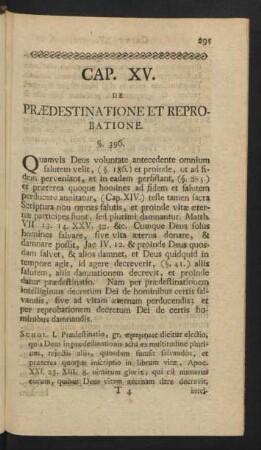 Cap. XV. De Praedestinatione Et Reprobatione.