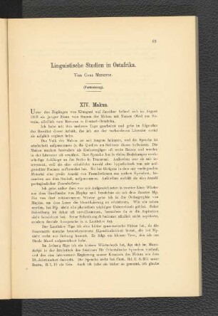 Linguistische Stuien in Ostafika